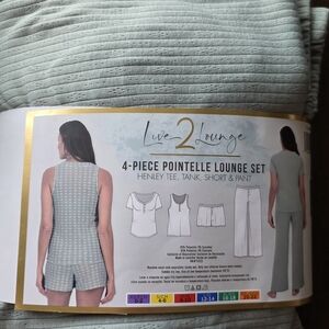 Live 2 Lounge Women's Green 4-Piece Pointelle Lounge Set